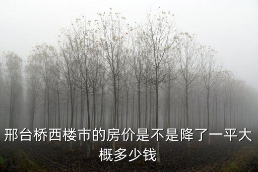 邢臺橋西新樓盤多少錢一平,一平大概多少錢