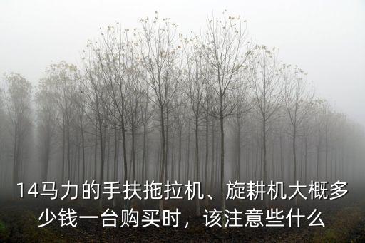 14馬力的手扶拖拉機、旋耕機大概多少錢一臺購買時，該注意些什么