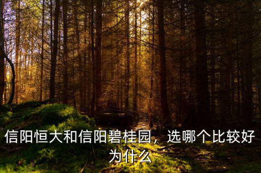 信陽恒大和信陽碧桂園，選哪個比較好為什么