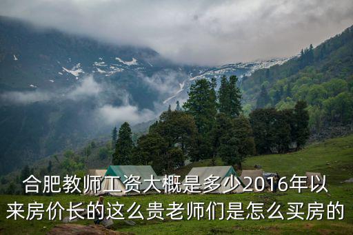 合肥教師工資大概是多少2016年以來房價長的這么貴老師們是怎么買房的