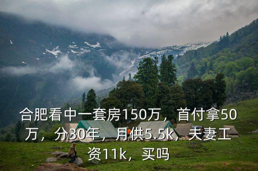 合肥150萬的房子首付和月共多少,合肥看中一套房150萬