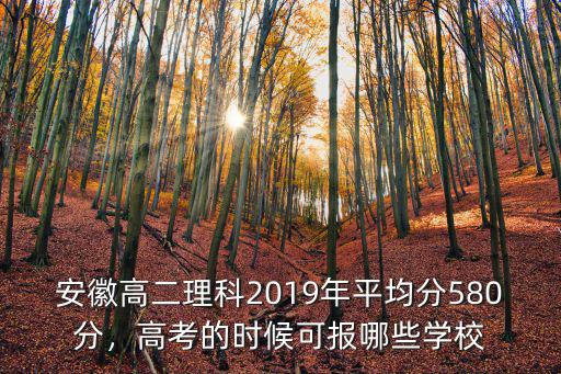 安徽高二理科2019年平均分580分，高考的時(shí)候可報(bào)哪些學(xué)校