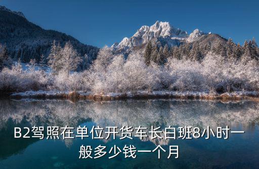 河北開大車的一個月多少錢,一個月能賺多少錢