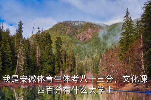 安徽體育大學要多少分,我是安徽體育生體考八十三分