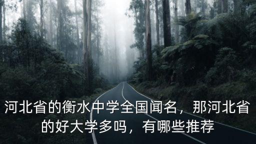 河北省有多少中學校,河北省的衡水中學全國聞名