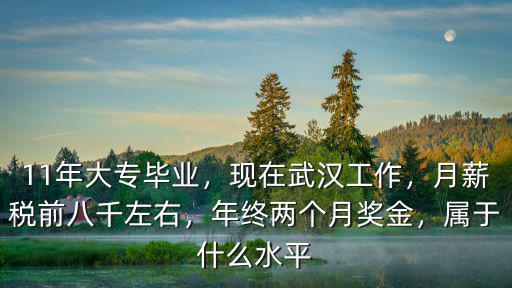 11年大專畢業，現在武漢工作，月薪稅前八千左右，年終兩個月獎金，屬于什么水平