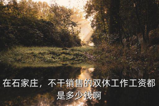 在石家莊，不干銷售的雙休工作工資都是多少錢啊