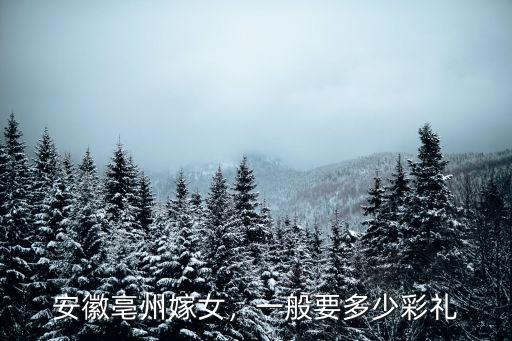 安徽亳州嫁女，一般要多少彩禮