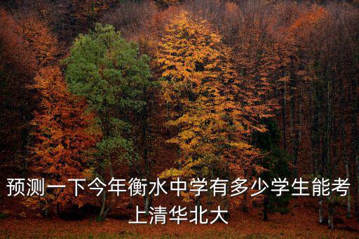 衡水去年考清華北大多少名,衡中考上清華北大多少名