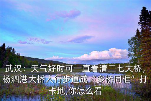 武漢：天氣好時可一直看清二七大橋，楊泗港大橋人行步道成“多橋同框”打卡地,你怎么看