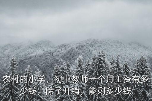 農村的小學，初中教師一個月工資有多少錢，除了開銷，能剩多少錢