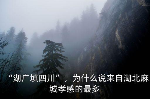 “湖廣填四川”，為什么說來自湖北麻城孝感的最多