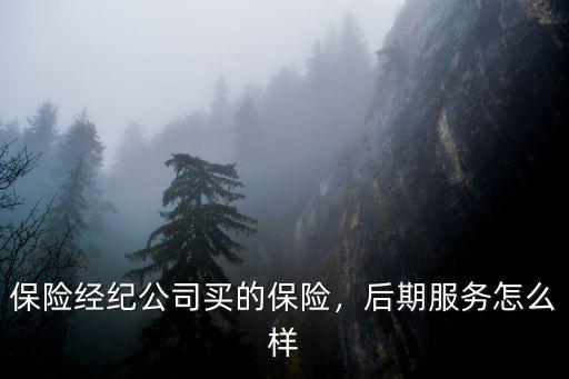 保險(xiǎn)經(jīng)紀(jì)公司買的保險(xiǎn)，后期服務(wù)怎么樣
