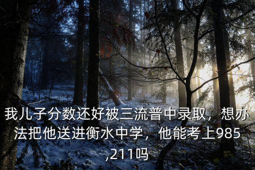 我兒子分數(shù)還好被三流普中錄取，想辦法把他送進衡水中學，他能考上985,211嗎