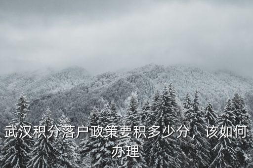 武漢積分落戶通過后手續怎么辦,武漢積分落戶政策要積多少分