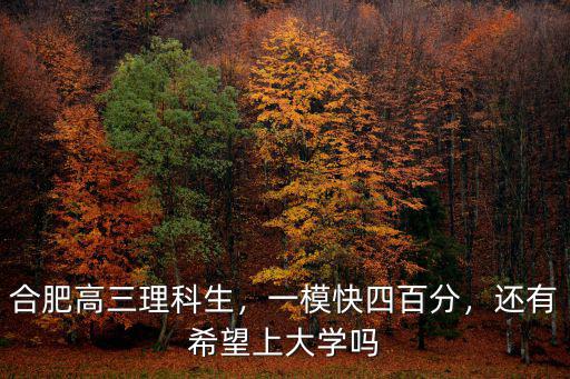 合肥高三理科生，一?？焖陌俜?，還有希望上大學嗎