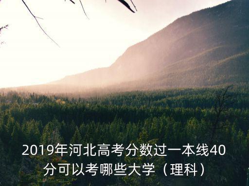 2019年河北高考分數過一本線40分可以考哪些大學（理科）