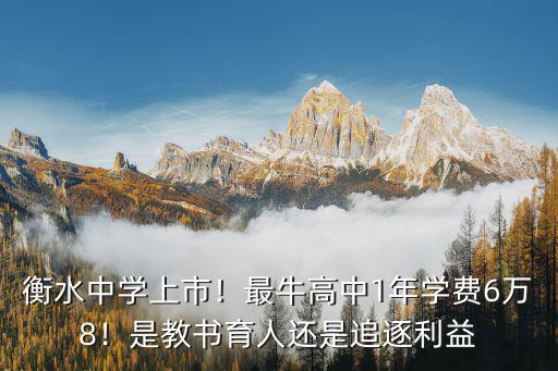 衡水中學上市！最牛高中1年學費6萬8！是教書育人還是追逐利益