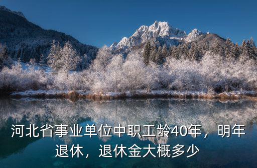 河北省事業單位中職工齡40年，明年退休，退休金大概多少