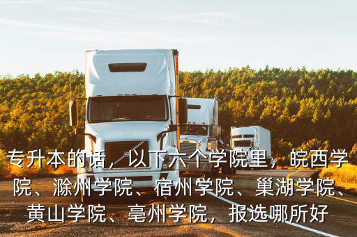 專升本的話，以下六個學院里，皖西學院、滁州學院、宿州學院、巢湖學院、黃山學院、亳州學院，報選哪所好