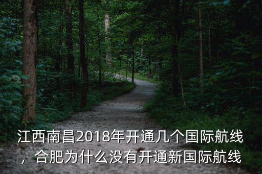 江西南昌2018年開通幾個國際航線，合肥為什么沒有開通新國際航線