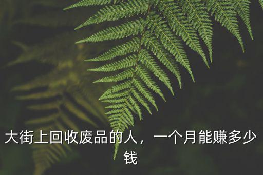 大街上回收廢品的人，一個月能賺多少錢