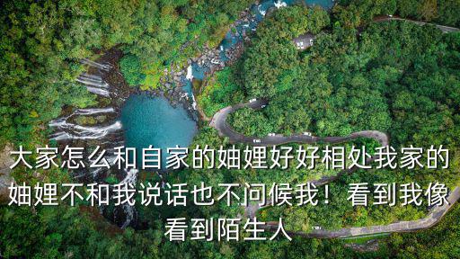 大家怎么和自家的妯娌好好相處我家的妯娌不和我說話也不問候我！看到我像看到陌生人