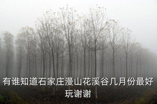 有誰知道石家莊漫山花溪谷幾月份最好玩謝謝