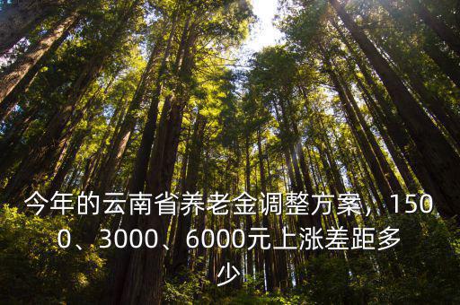 今年的云南省養(yǎng)老金調(diào)整方案，1500、3000、6000元上漲差距多少