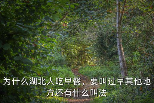 為什么湖北人吃早餐，要叫過早其他地方還有什么叫法