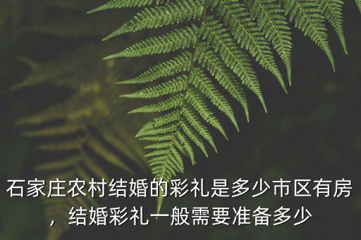 石家莊農村結婚的彩禮是多少市區有房，結婚彩禮一般需要準備多少
