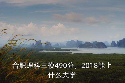 合肥理科三模490分，2018能上什么大學