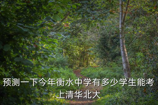 預測一下今年衡水中學有多少學生能考上清華北大