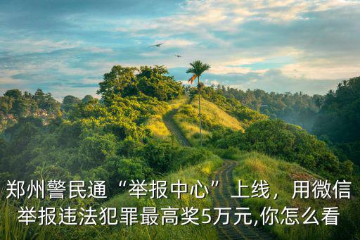 鄭州警民通“舉報中心”上線，用微信舉報違法犯罪最高獎5萬元,你怎么看
