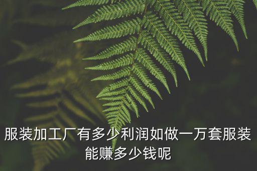 安慶服裝廠有多少錢,服裝加工廠有多少利潤