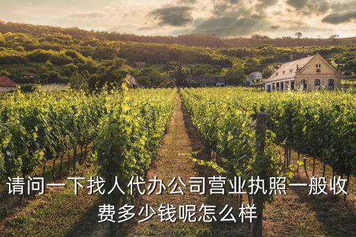 請問一下找人代辦公司營業執照一般收費多少錢呢怎么樣