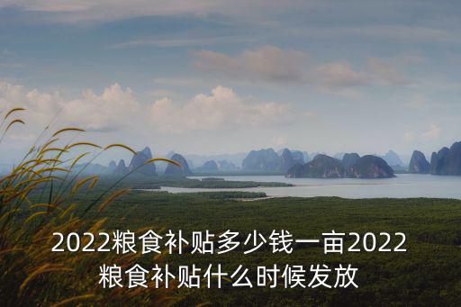 衡水地區今年糧食補貼多少錢,2022糧食補貼多少錢一畝