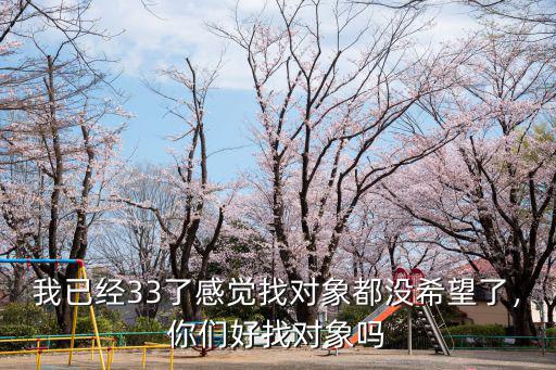我已經(jīng)33了感覺找對象都沒希望了，你們好找對象嗎