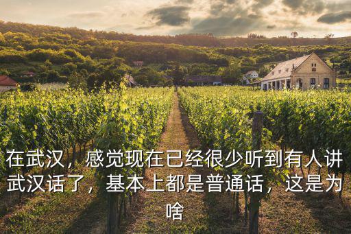 在武漢，感覺現在已經很少聽到有人講武漢話了，基本上都是普通話，這是為啥