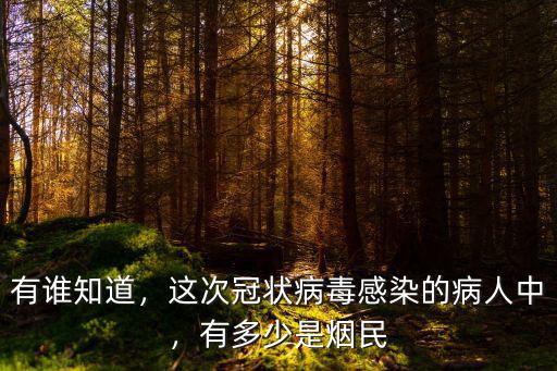 廊坊市有多少冠狀病毒患者,有多少是煙民