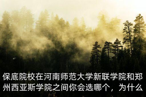 保底院校在河南師范大學新聯(lián)學院和鄭州西亞斯學院之間你會選哪個，為什么