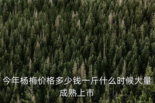 今年楊梅價格多少錢一斤什么時候大量成熟上市
