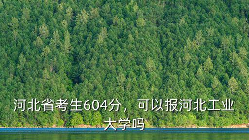 河北省考生604分，可以報河北工業大學嗎