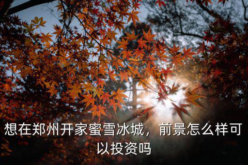 在鄭州開蜜雪冰城怎么選址,想在鄭州開家蜜雪冰城
