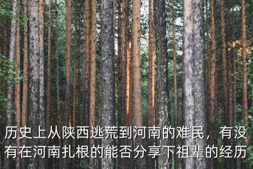 歷史上從陜西逃荒到河南的難民，有沒有在河南扎根的能否分享下祖輩的經(jīng)歷