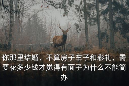 你那里結婚，不算房子車子和彩禮，需要花多少錢才覺得有面子為什么不能簡辦
