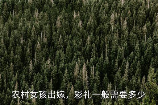 農村女孩出嫁，彩禮一般需要多少