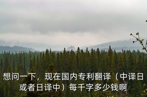 合肥翻譯專利英語多少錢,每千字多少錢啊
