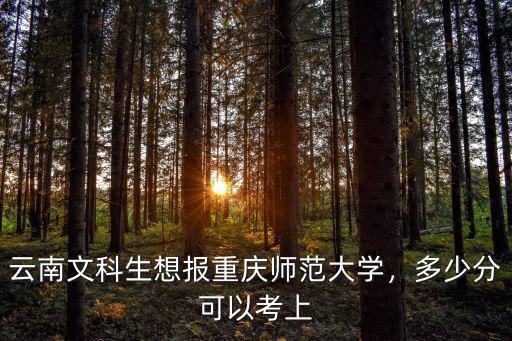重慶師范大學河北文科生多少分,云南文科生想報重慶師范大學