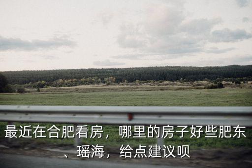 最近在合肥看房，哪里的房子好些肥東、瑤海，給點建議唄